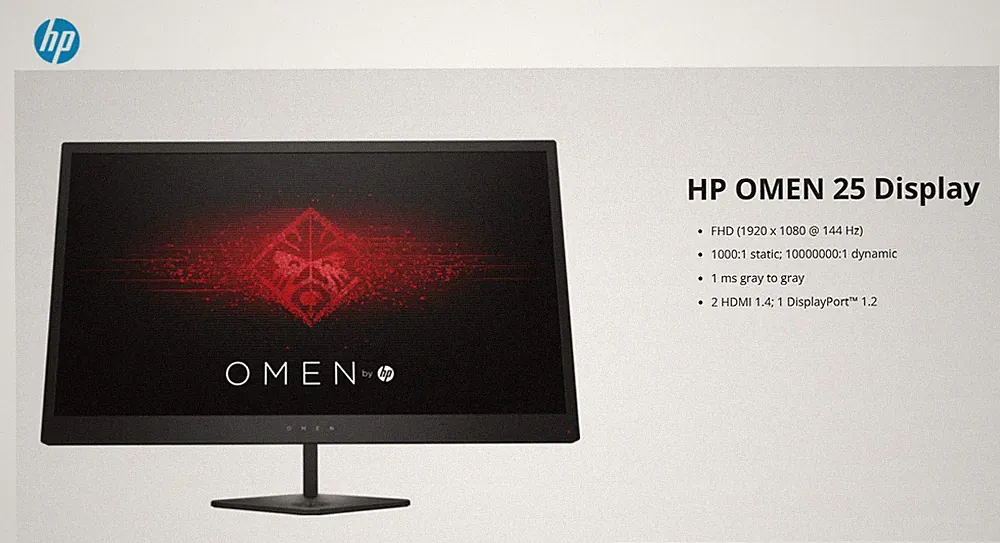 HP OMEN 25 Gaming Monitor - 144Hz 1ms 1080p FHD 24.5" (USED EXCELLENT CONDITION)