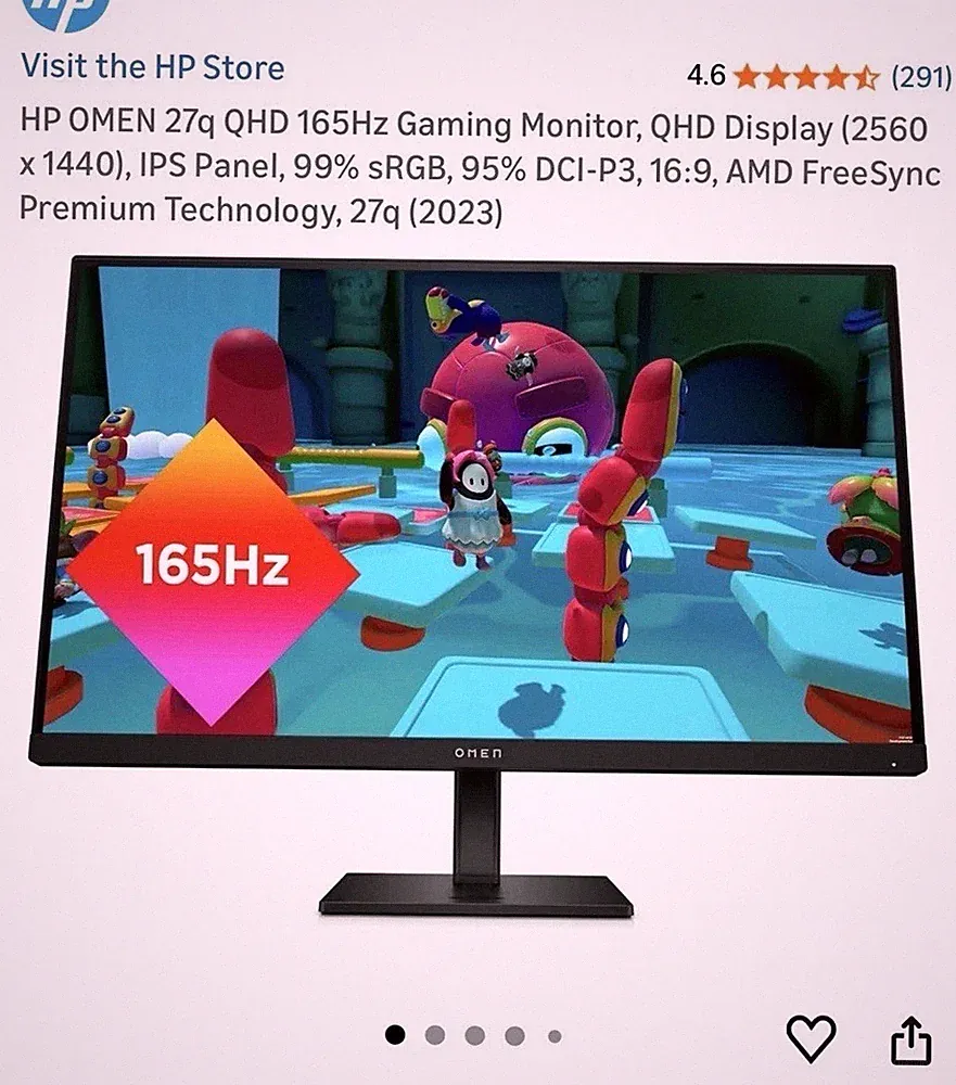 HP Omen 27q 1440p QHD, 165 Hz