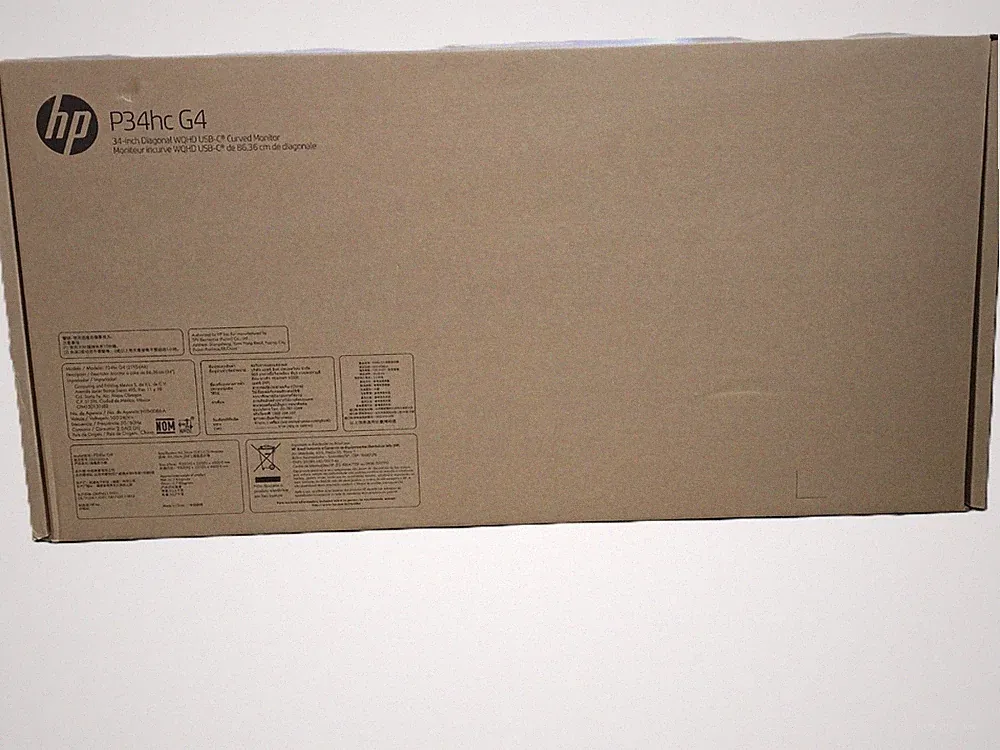 HP P34hc G4 34" WQHD Curved UltraWide Monitor – 3440×1440 – Used w/ Original Box