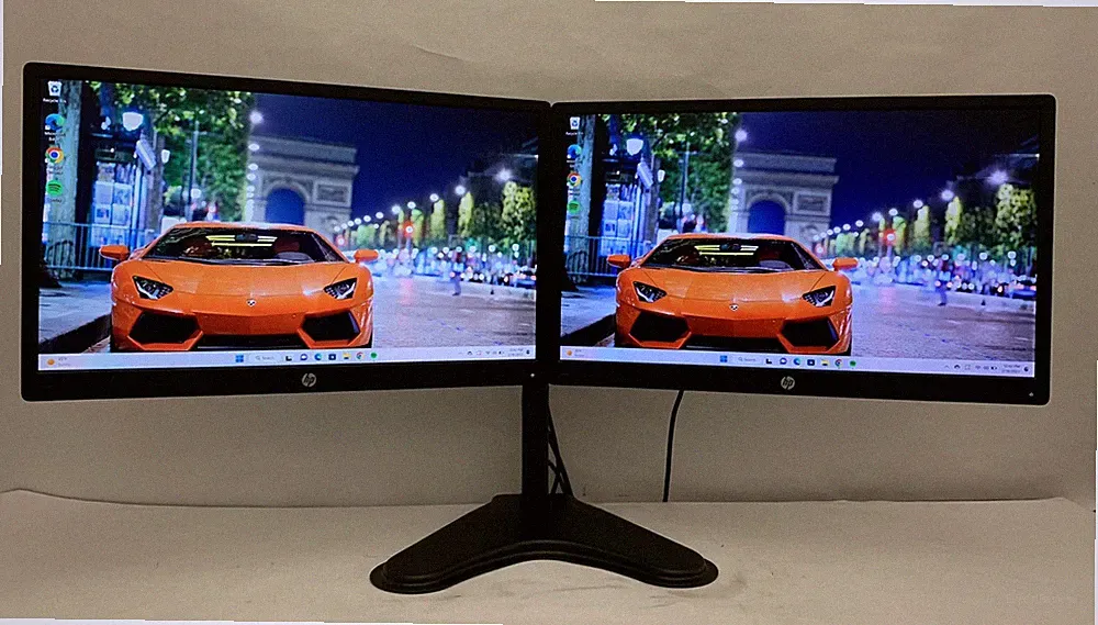 HP VH24 24" Widescreen IPS LED Dual Monitors 1920x1080 Grade A + NEW DUAL STAND