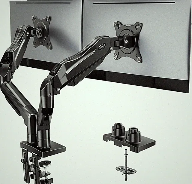 HUANUO FlowLift™ Dual Monitor Stand Fully Adjustable Gaming Monitor Desk Mo...