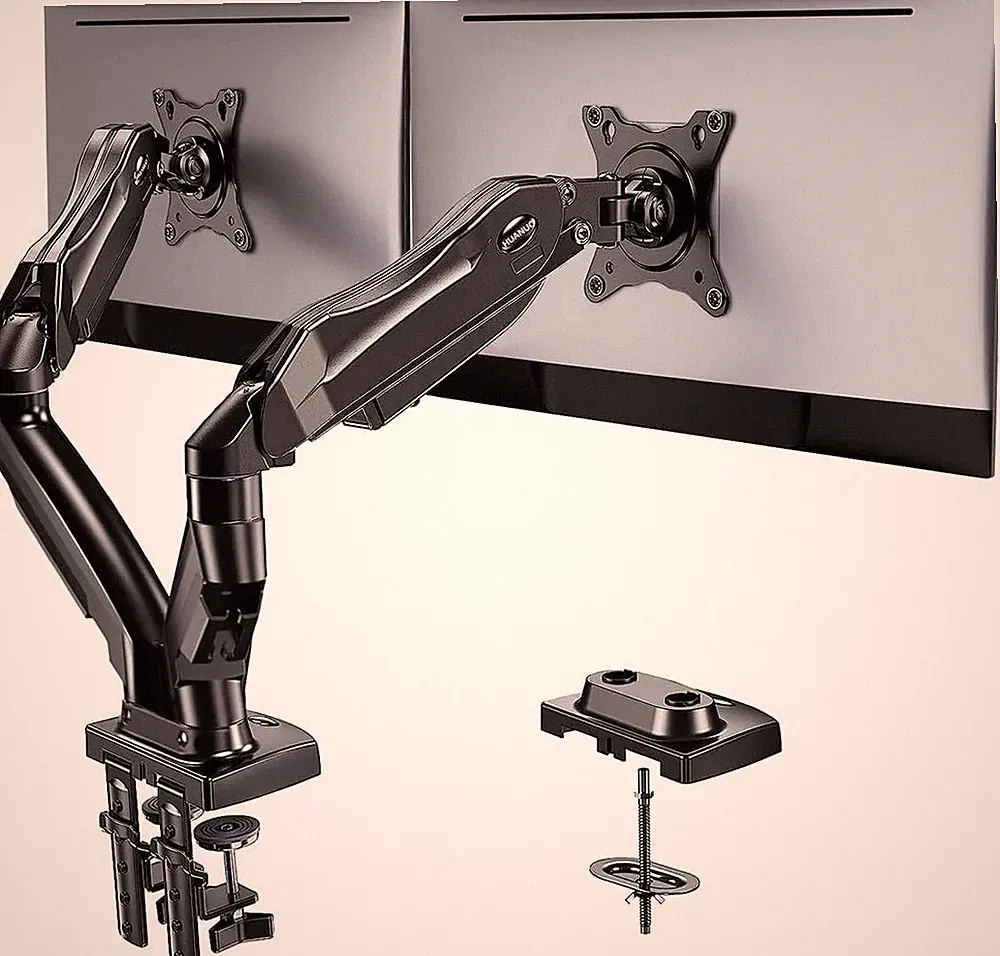 HUANUO Flowlift Dual Monitor Stand Gaming Desk Mount For 13-32” Monitors HNDS6
