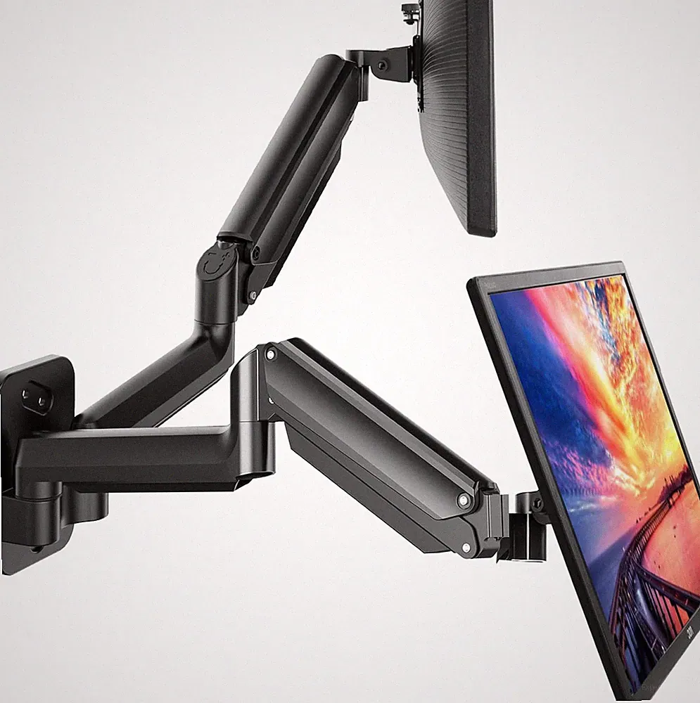 HUANUO Gaming Dual Monitor Wall Mount for 17-32 Inch Computer Screen Mount (4.4
