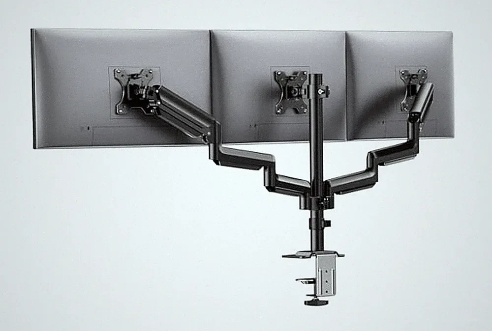 HUANUO Triple Monitor Mount for 13-27 inch Computer Screens, Gaming 3 Monitor...