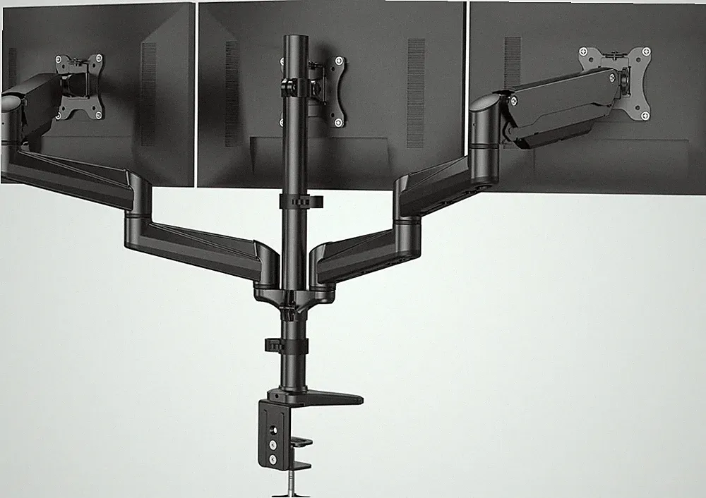 HUANUO Triple Monitor Mount for 17 to 32 inch Screens, Adjustment Gaming (black)