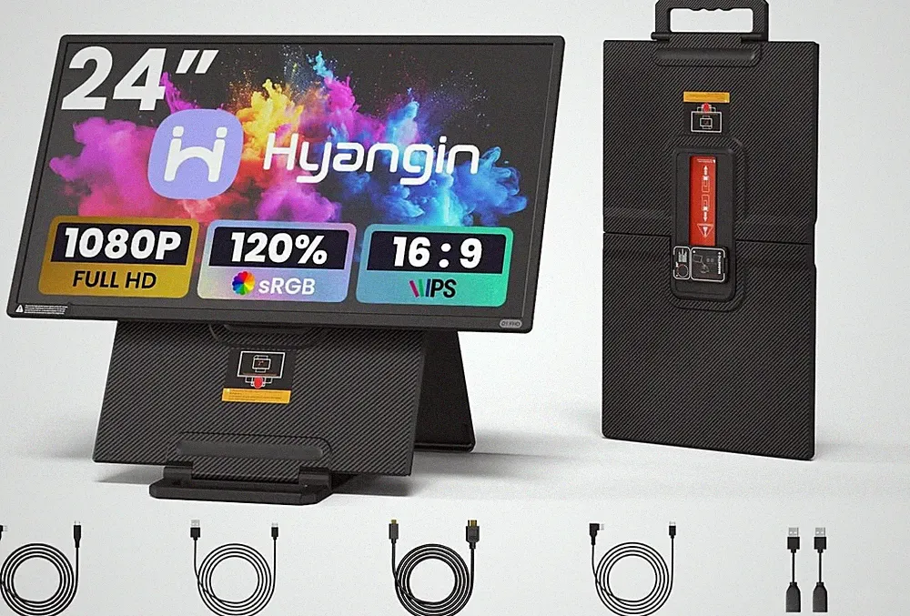 Hyangin D1 24" Portable Dual Monitor Second Screen Extender HDMI for Laptop Work