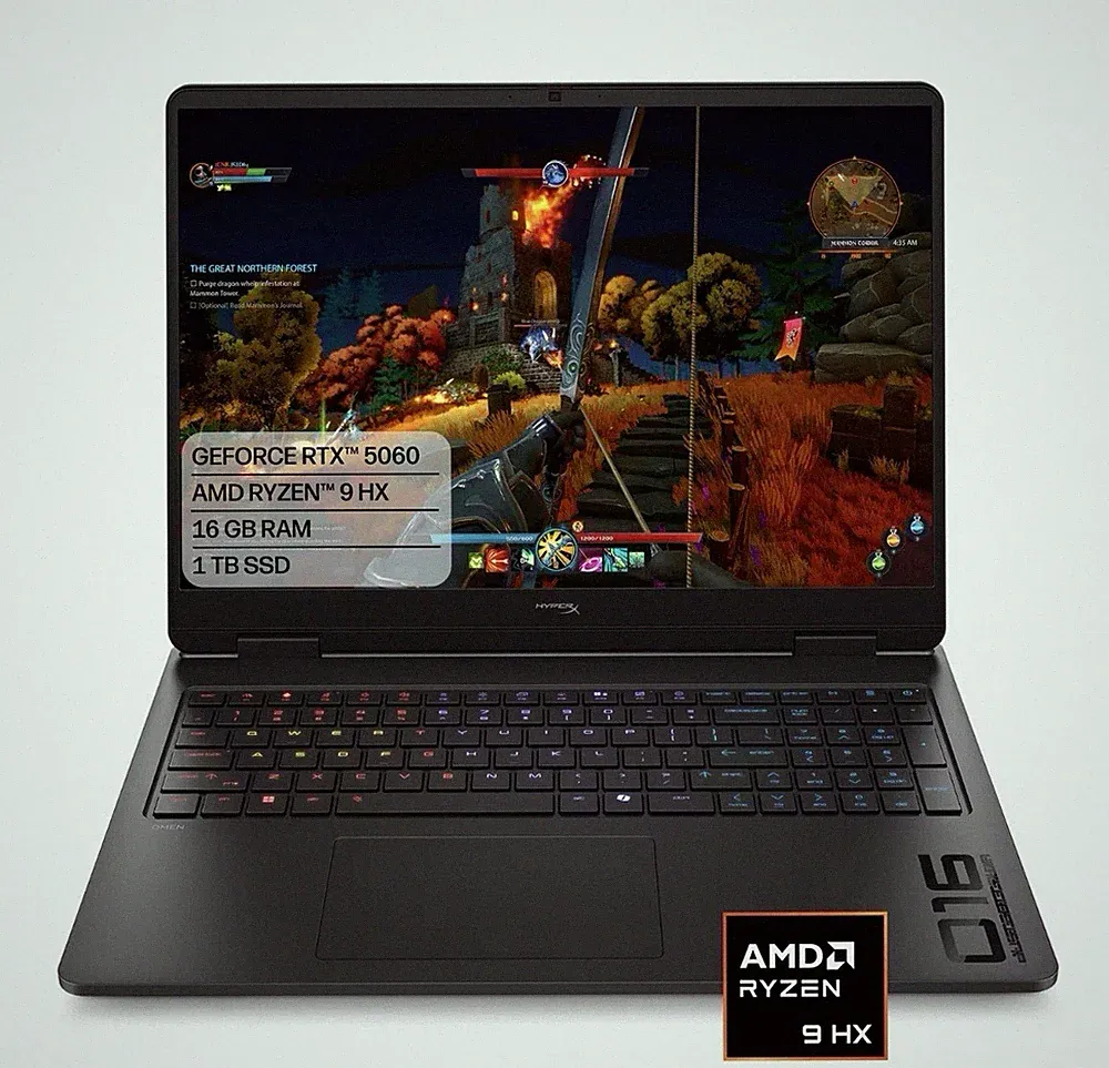 HyperX - OMEN 16" 165Hz 2.5K OLED Gaming Laptop - AMD Ryzen 9 8940HX (2025) -...