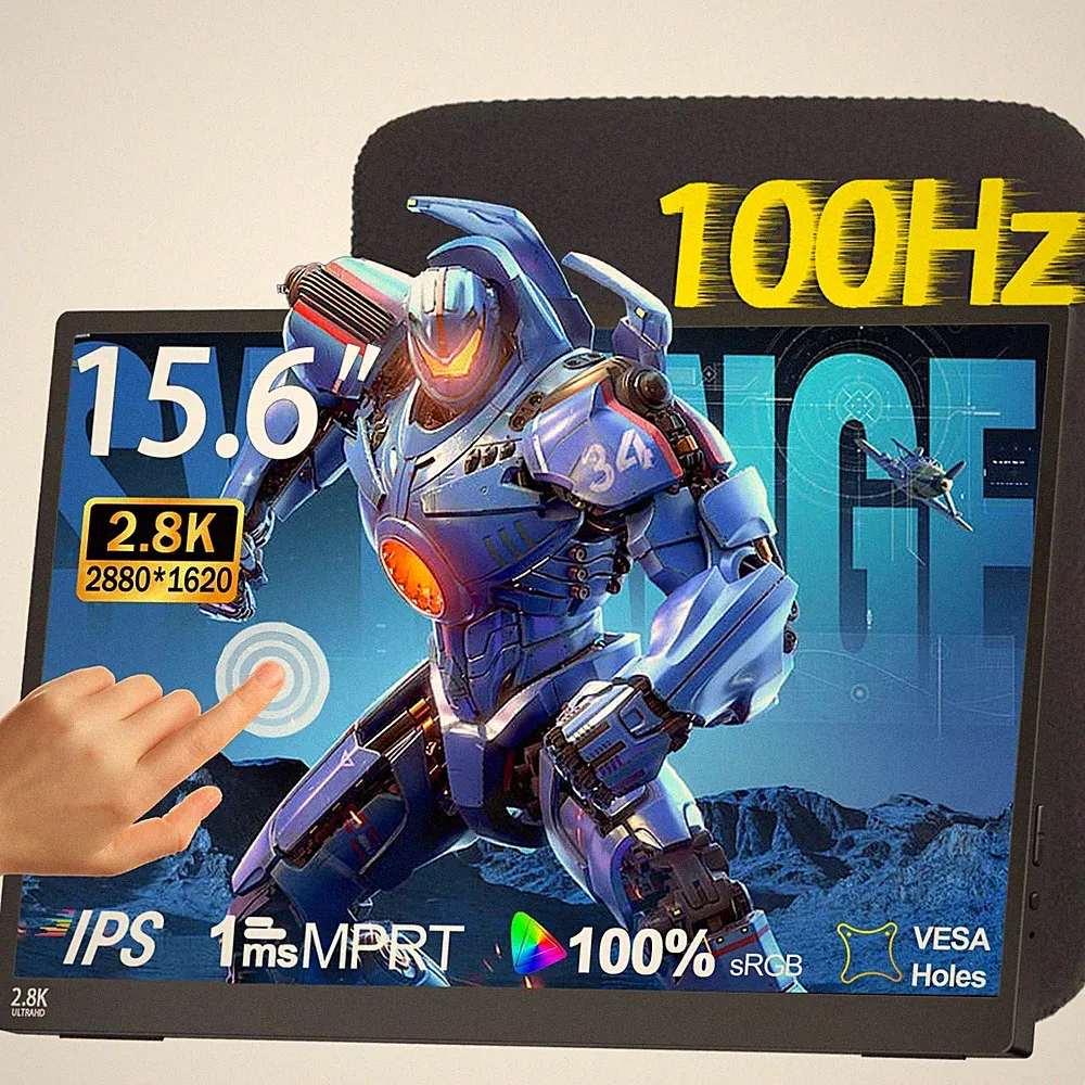 IBW 15.6" 2.8K 100Hz Portable Monitor Touchscreen, QHD 2880x1620 IPS Gaming