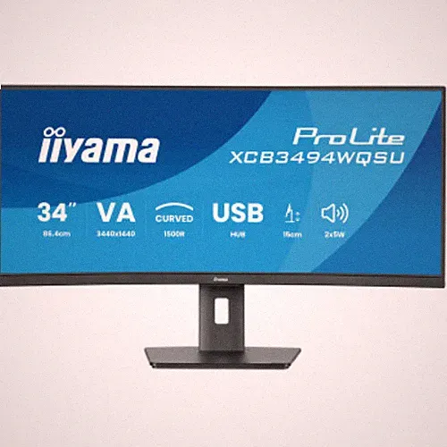 IIYAMA 34" ProLite VA UWQHD 120Hz 0.4ms 1500R Curved Monitor 21:9 XCB3494WQSU-B1
