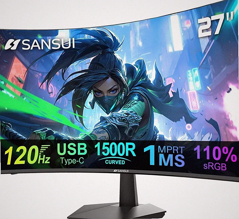 Immersive 27-Inch Curved Monitor | 120Hz Refresh Rate & VESA Compatible Design