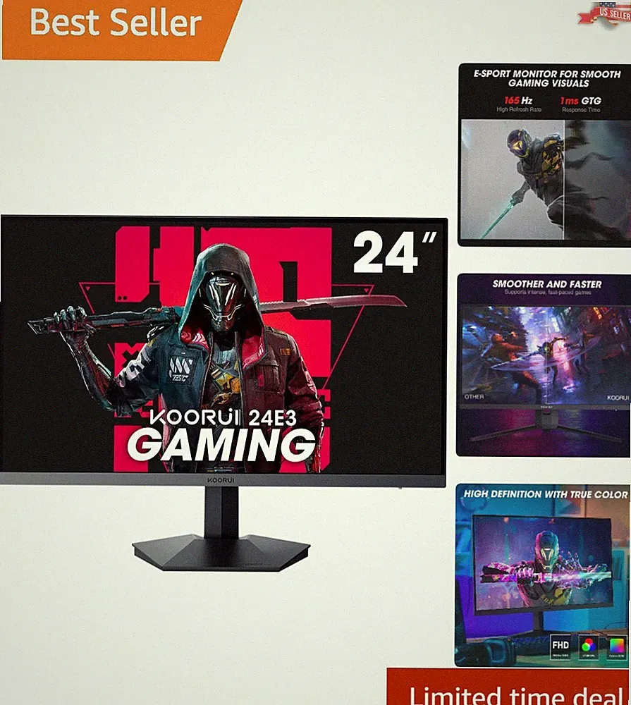 Immersive Gaming Experience: 24-Inch Monitor with 165Hz Refresh, IPS Panel