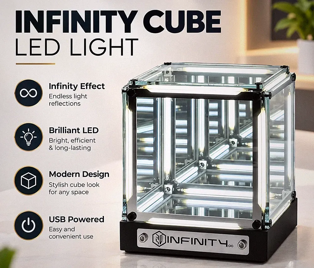 Infinity Cube LED Light for Gaming Desk Infinity Mirror Effect Decor New