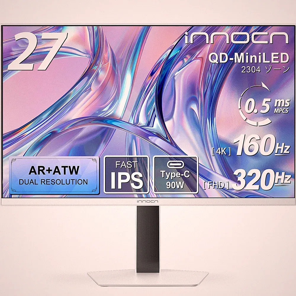INNOCN GA27V1M MAX 27Inch 4K GamingMonitor QD-MiniLED AR ATW 4K 160Hz/FHD 320...