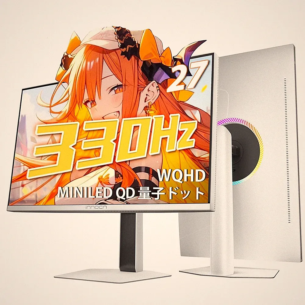 INNOCN MiniLED Monitor 27Inch GamingMonitor WQHD 330Hz 0.5ms Non-Glare QD- (M...