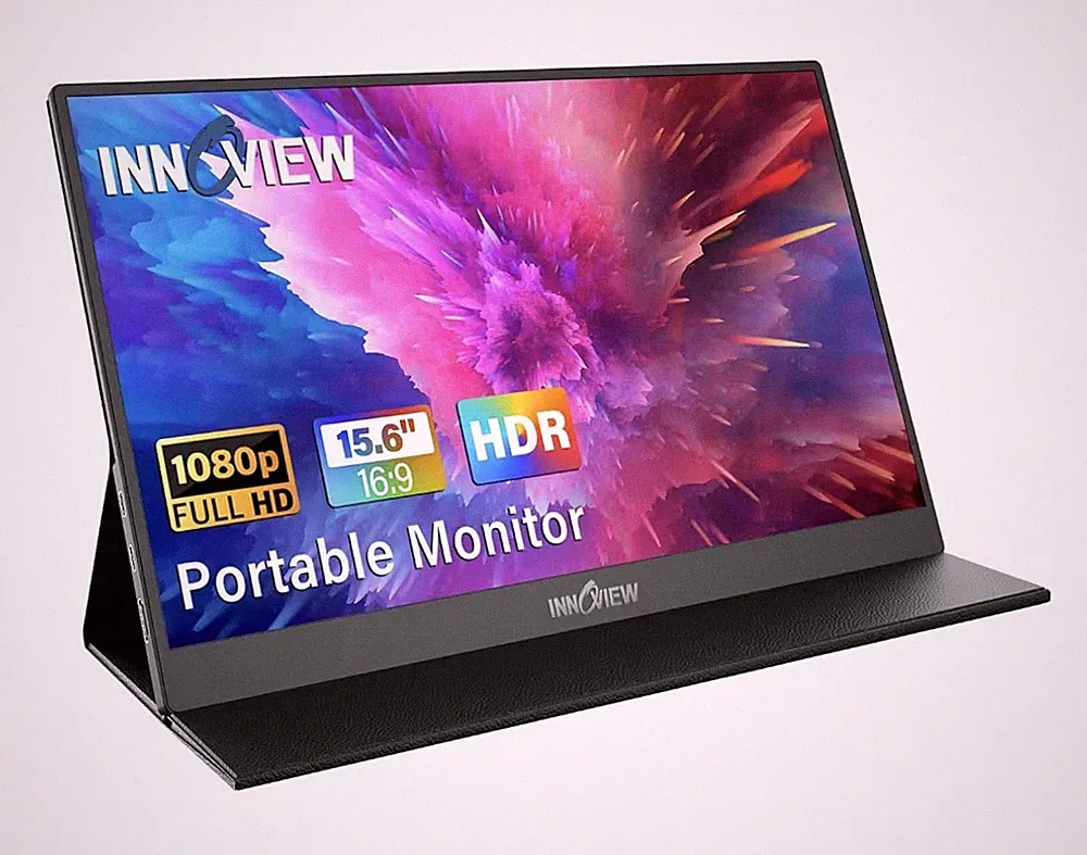 InnoView 15.6” FHD 1080P Portable Monitor USB-C HDMI HDR IPS w/ Smart Cover