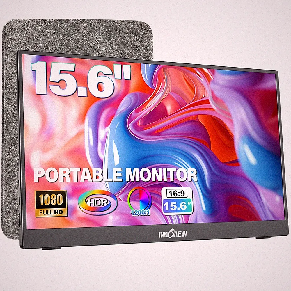 InnoView 15.6" Portable Monitor 1080P USB C HDMI for Laptop Phone PS Xbox Switch