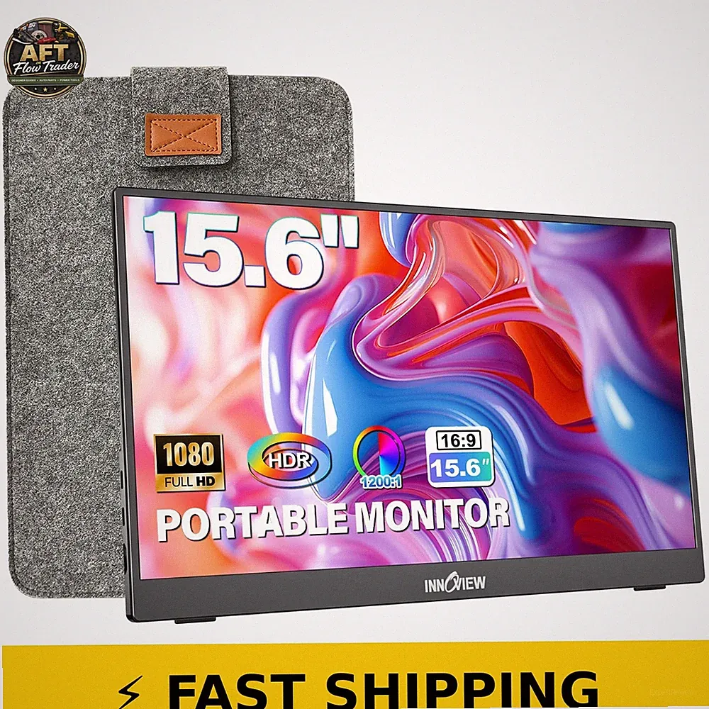 InnoView 15.6" Portable Monitor with Sleeve & Adjustable Stand