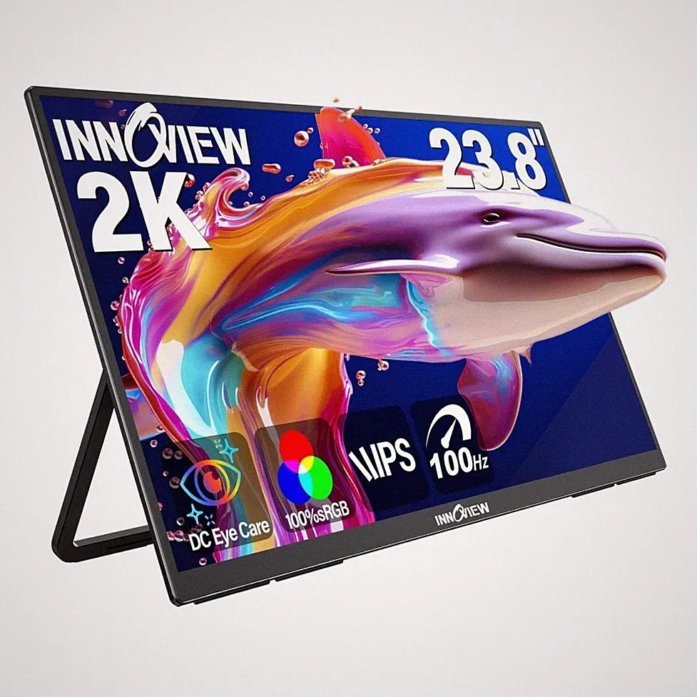InnoView 23.8” 2K 100Hz Portable Monitor QHD IPS USB-C HDMI Open Box