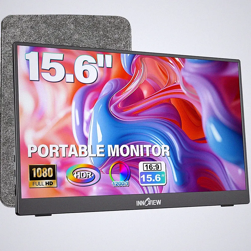 InnoView Portable Monitor 15.6 1080P for Laptop with Protective Sleeve Built in