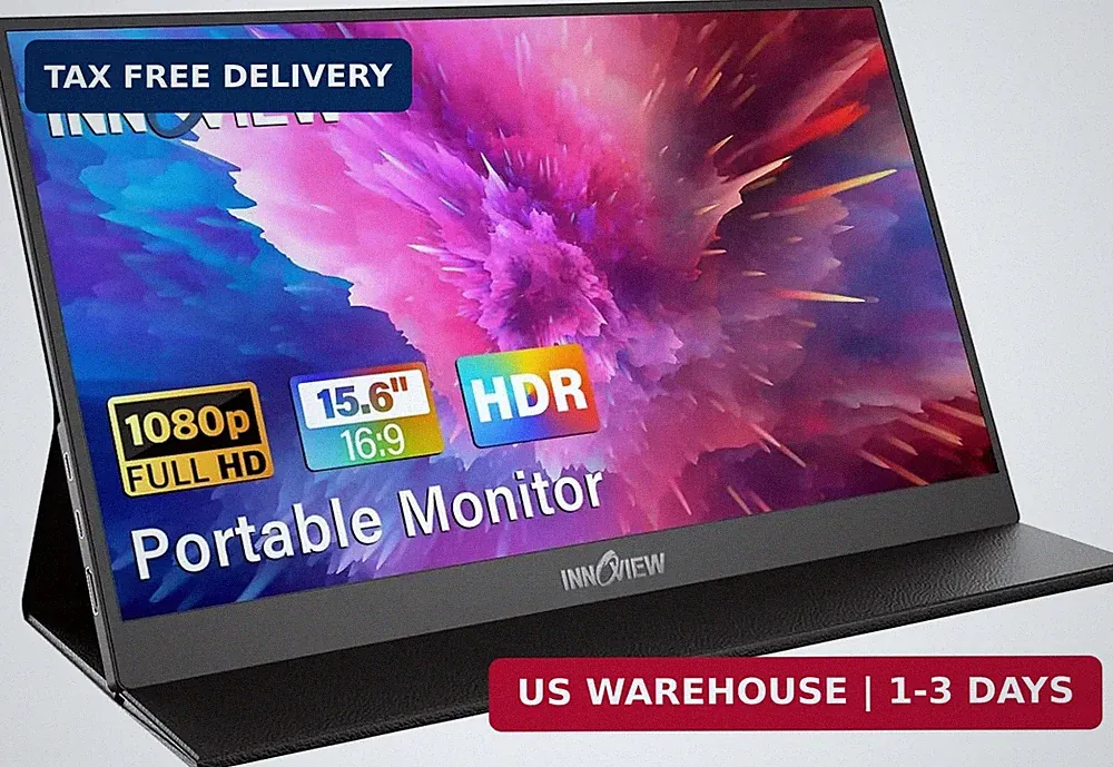 InnoView Portable Monitor, 15.6 Inch FHD 1080P HDMI USB C Second External Monito