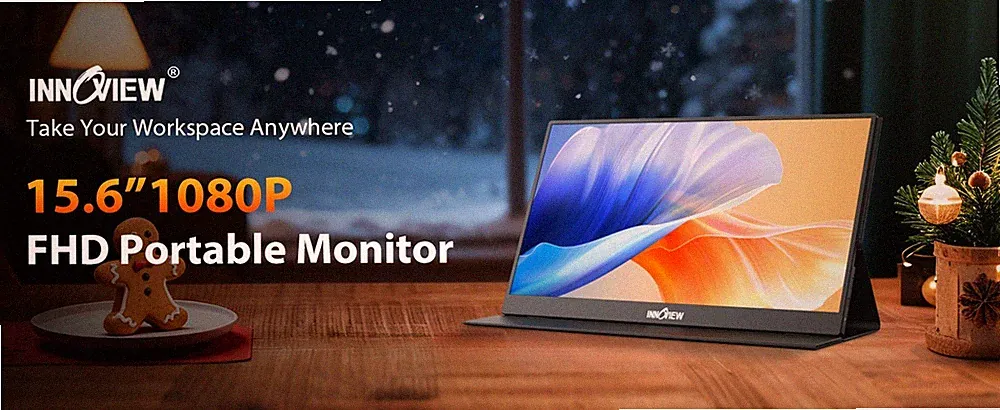 InnoView Portable Monitor, 15.6 Inch FHD 1080P IPS Display, HDMI, USB C