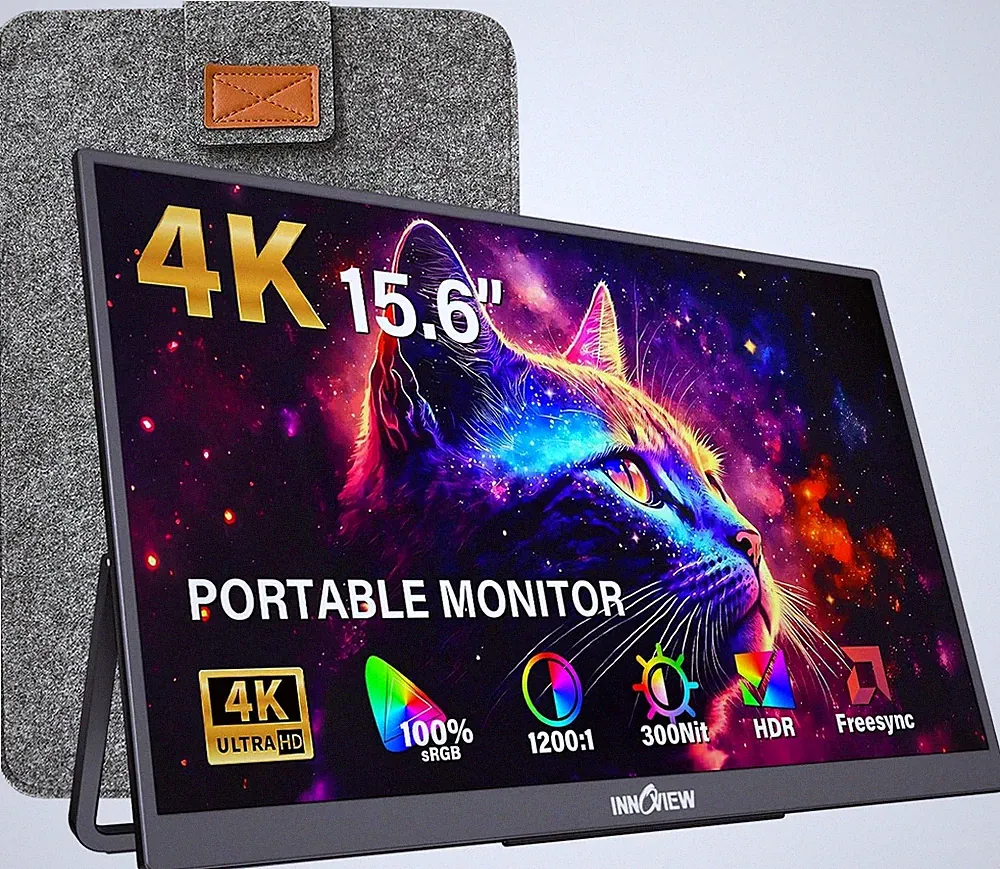 InnoView Portable Monitor 4K 15.6" QLED 300 PS5 XBox Laptop Monitor 3840 * 2160