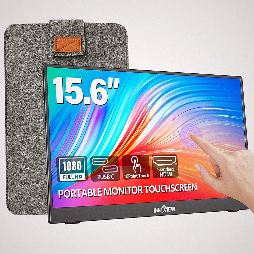 InnoView Portable Monitor Touchscreen 15.6" 1080P 10-Point Touch Screen Monit...