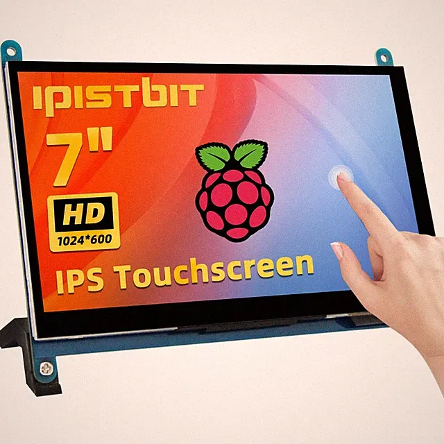 iPistBit 7 Inch LCD Touch Screen, 1024x600 IPS Display with Stand, HDMI Porta...