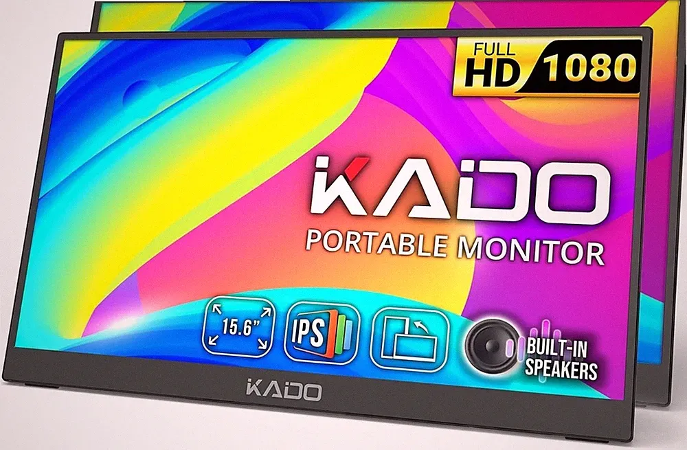 Kado 2-Pack 15.6" FHD 1920x1080 Portable Monitor for Laptop 1080p Dual Display