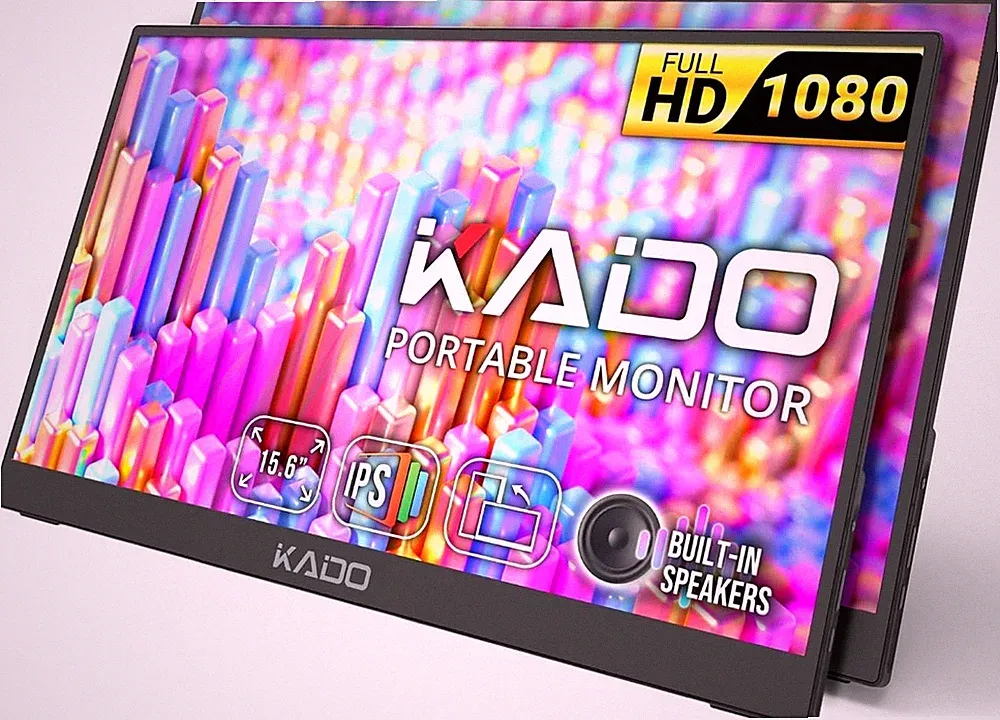 Kado 2-Pack Portable Monitor 15.6-Inch 1920x1080 USB-C HDMI IPS Dual Display