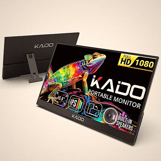 Kado Portable Monitor 15.6-inch FHD 1080p Rotating Stand IPS Display Extender