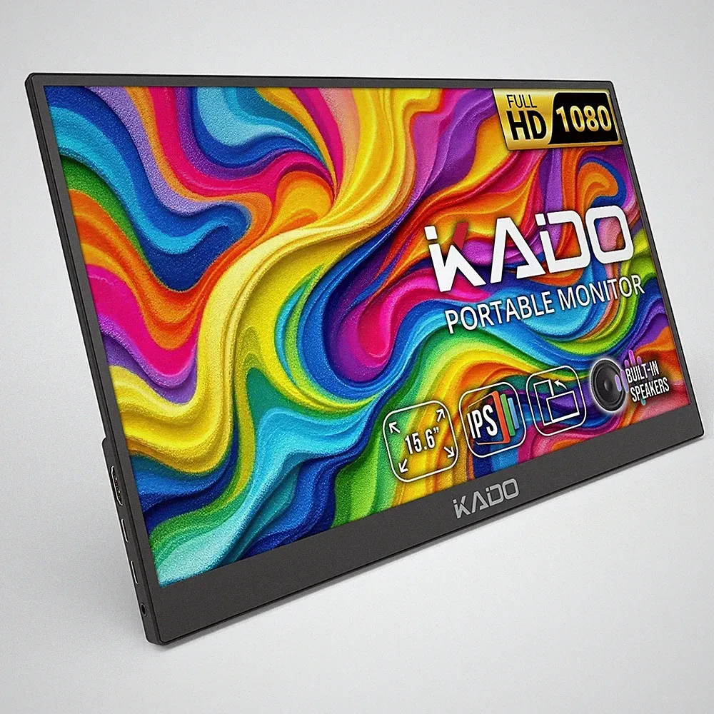 Kado Portable Monitor 15.6" IPS FHD 1920x1080 Second Display Extender USB Type-C