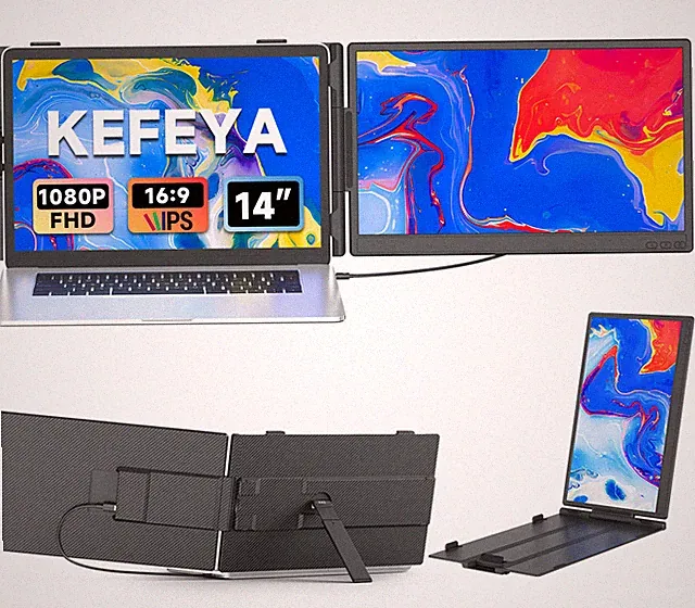 KEFEYA IPS Dual Screen Extender 14" Monitor Portable Laptop Screen Extender KX2