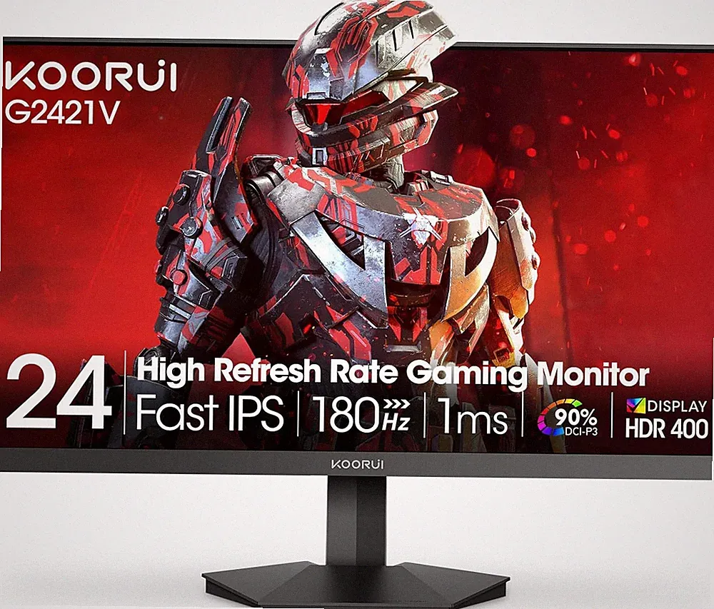 KOORUI 24" Gaming Monitor,180Hz 1Ms Fast IPS Monitor 1440P HDR400 Display G2421V
