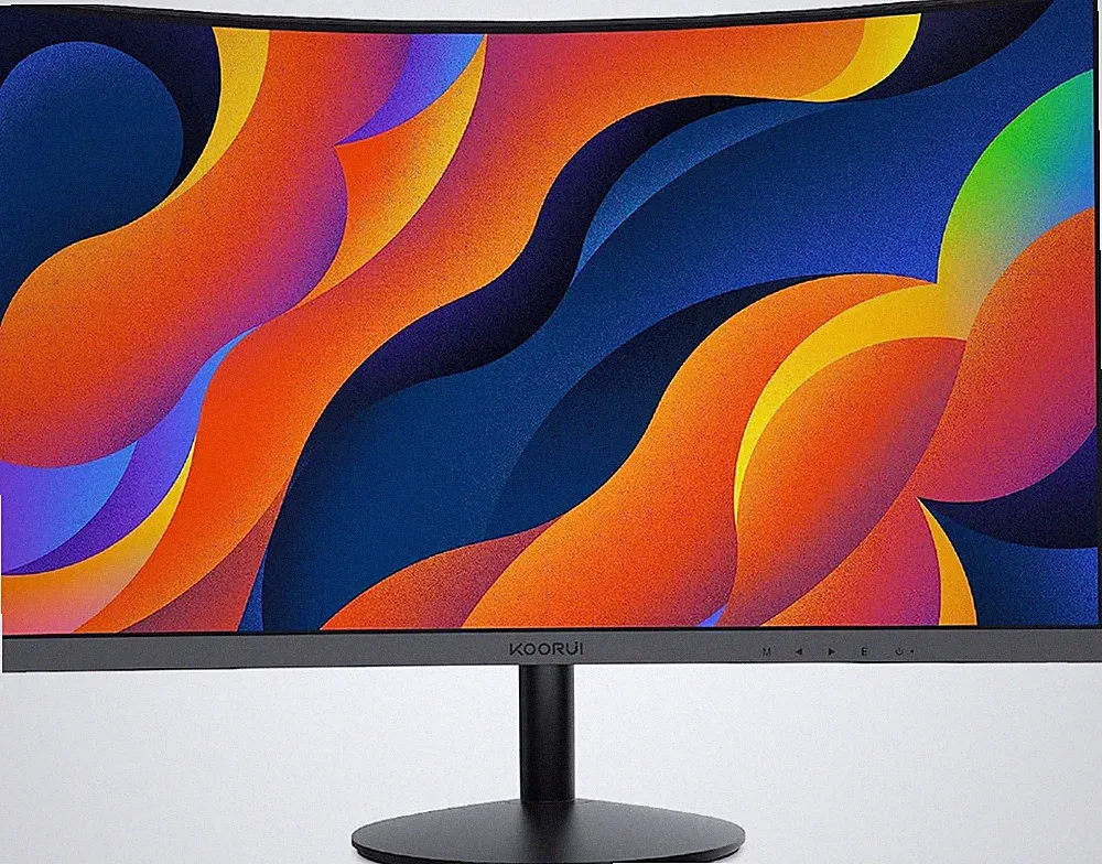 KOORUI 24N5C 24-Inch Curved Computer Monitor, Black
