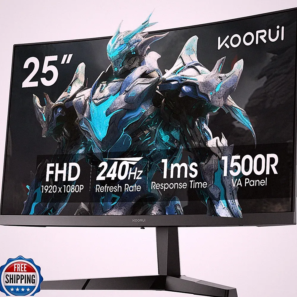 koorui 25 inch curved gaming monitor 240hz
