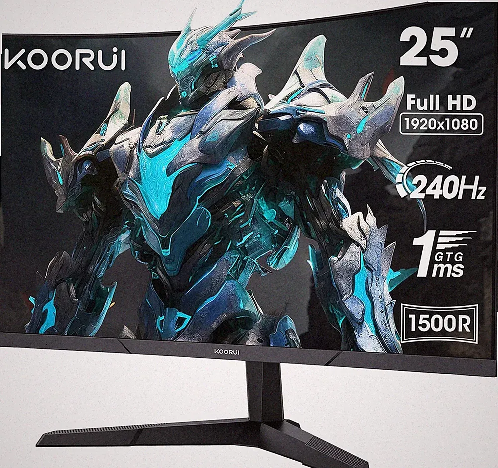 KOORUI 25 Inch Curved Gaming Monitor 240Hz FHD 25"/FHD/240Hz/Curved