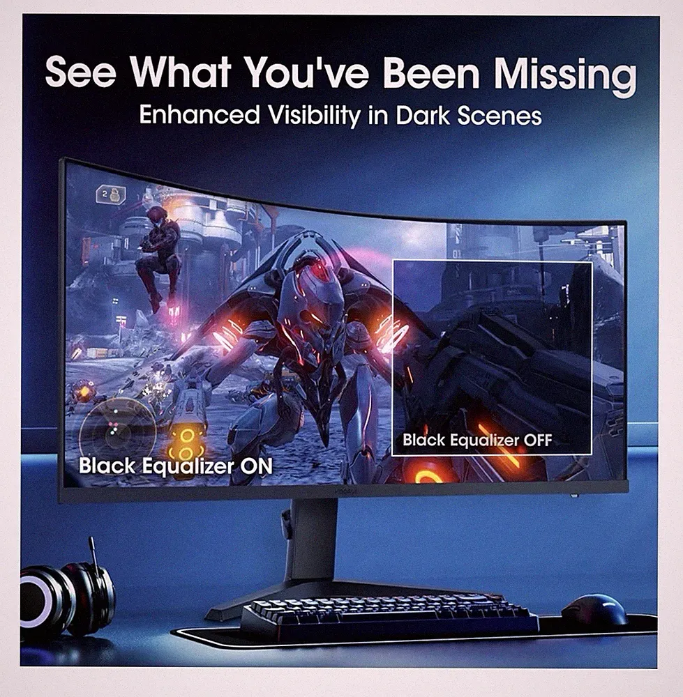 KOORUI 27E1QA 27" Curved Gaming Monitor QHD 144Hz 1ms HDMI/DP Black