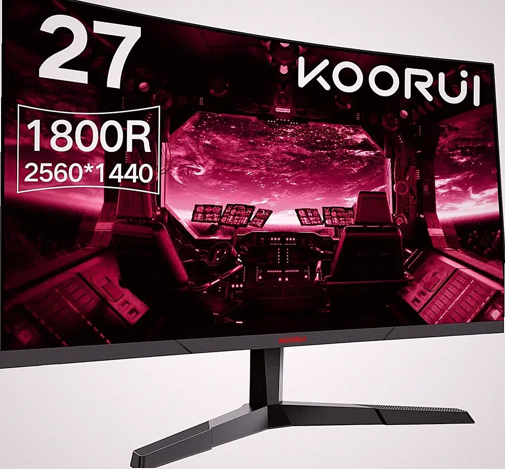 KOORUI 27E6QC 27 Inch Computer Monitor, QHD 2560P Gaming Monitor 144Hz(1ms