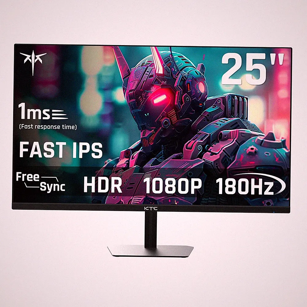 KTC 24.5" FHD 1080P 180Hz (200Hz OC) Fast IPS 128% sRGB Gaming Monitor