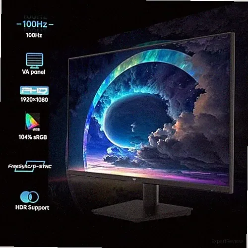 KTC 24 INCH 1080P FULL HD COMPUTER MONITOR, 100HZ HDR10 FRAMELESS GAMING