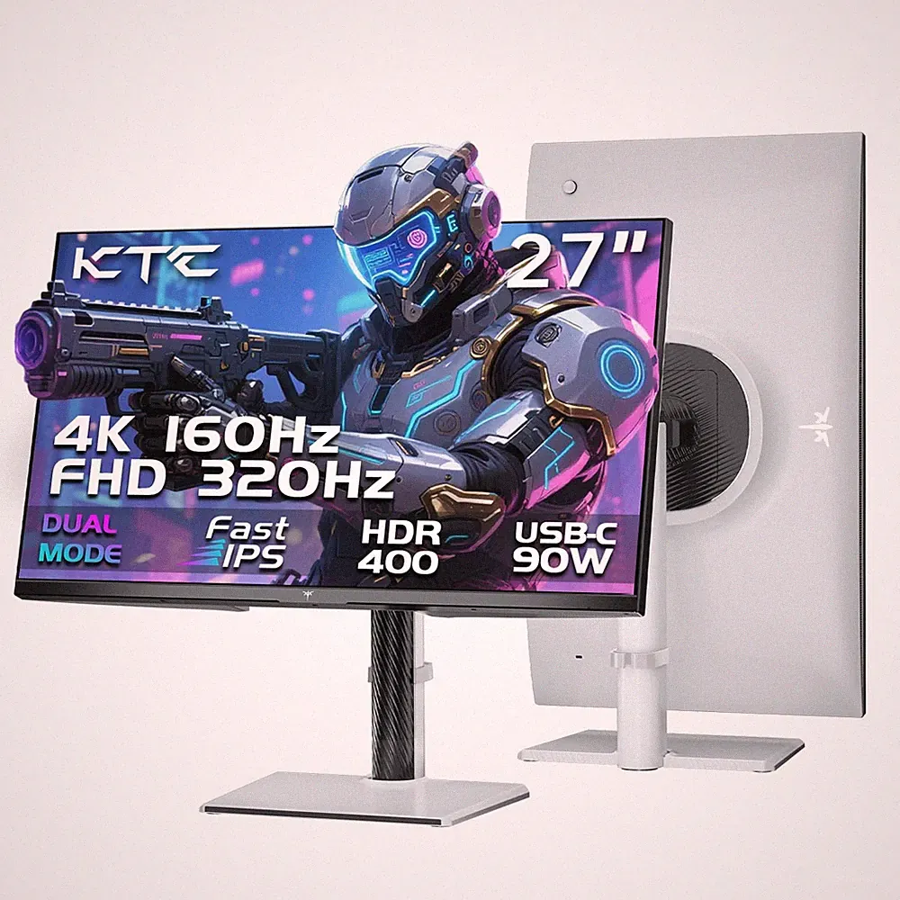 KTC 27 Inch 4K Gaming Monitor, Dual Mode UHD 160Hz & FHD 320Hz, H27P6