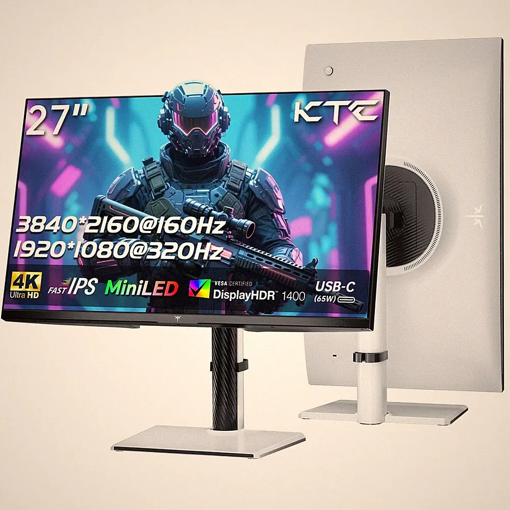KTC 27 Inch 4K MiniLED Gaming Monitor, UHD Dual Mode White, M27P6