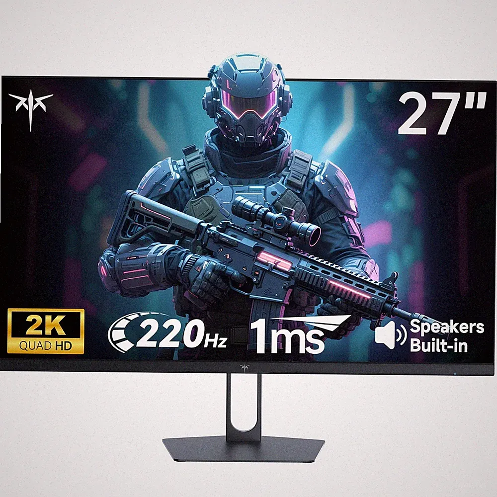 KTC 27 Inch Gaming Monitor 220Hz, 2K QHD Monitor 1ms w/Speakers H27T22C-3