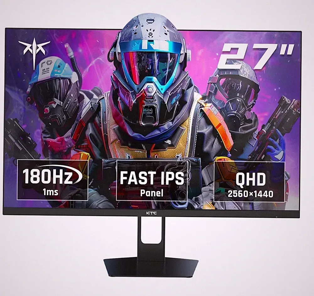 KTC 27" QHD GAMING MONITOR 180HZ 1MS GTG FAST IPS 2K COMPUTER GAMER - BLACK