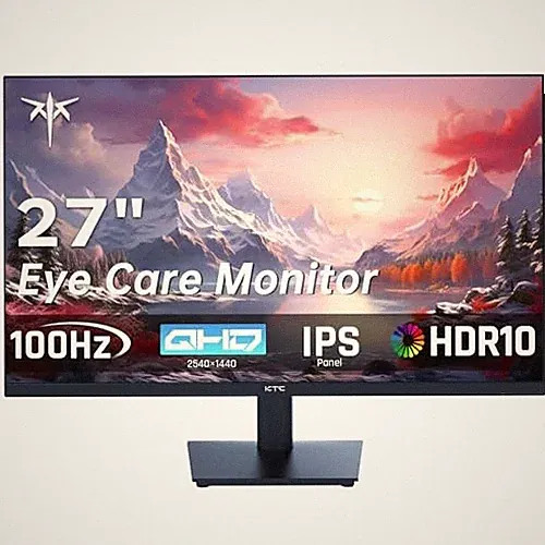 KTC 27" QHD IPS Gaming Monitor 1440P Frameless FreeSync Adjustable - H27T27