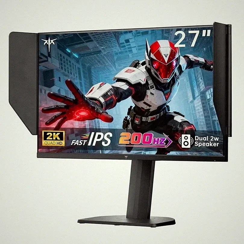 KTC 27M1 27'' Gaming Monitor 1440P Monitor with Speakers Built in Shielding Hood