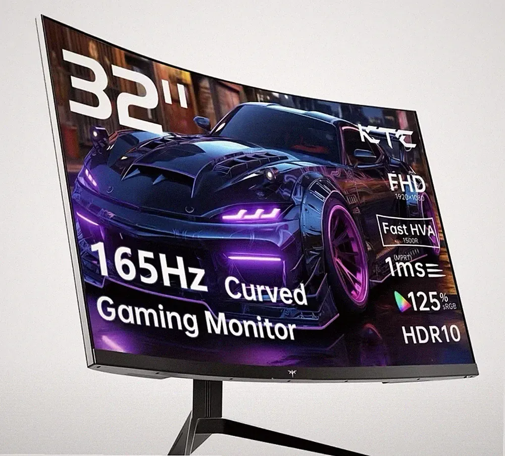 KTC 32" Curved Fast HVA 1500R Gaming Monitor 165Hz 1080p HDR10 1ms Black