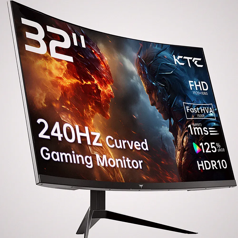 KTC 32" Curved Gaming Monitor 240Hz 1ms 1080P FHD 1500R 125% sRGB HDR10