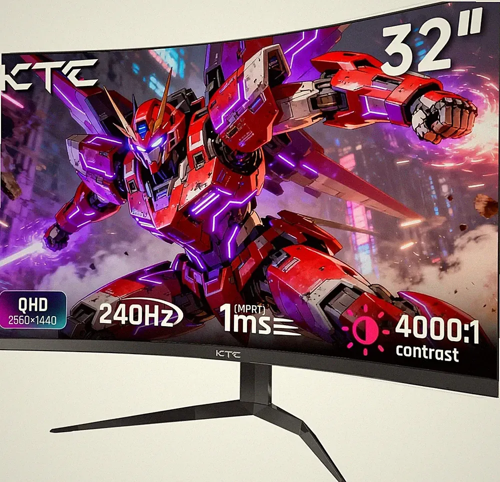 KTC 32 Inch 240Hz Curved Gaming Monitor, 2K 1440P PC Computer Monitor 1000R